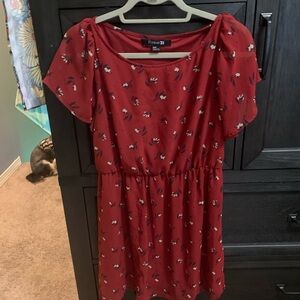 Forever 21 Red Floral Midi Dress